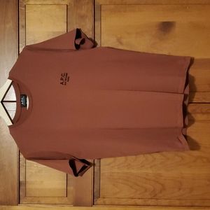 A.P.C. Logo Burgundy T-Shirt